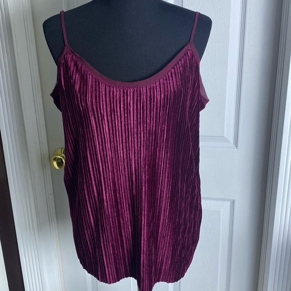 Dalia Women’s Velvet Tank Top Lined Adjustable Straps Wine Color sz L NWT - Picture 1 of 8